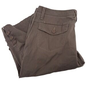 Gloria Vanderbilt Women's 12 Brown‎ Capri Textured Pants Button Hem